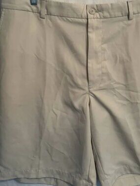 Golf America beige Chino flat front Preppy Athleisure pocket comfy shorts 40